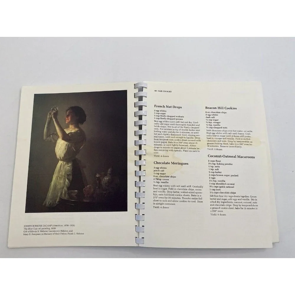 Boston Tea Parties Museum of Fine Arts Boston MA Cookbook Ringbound 1987 Cookies